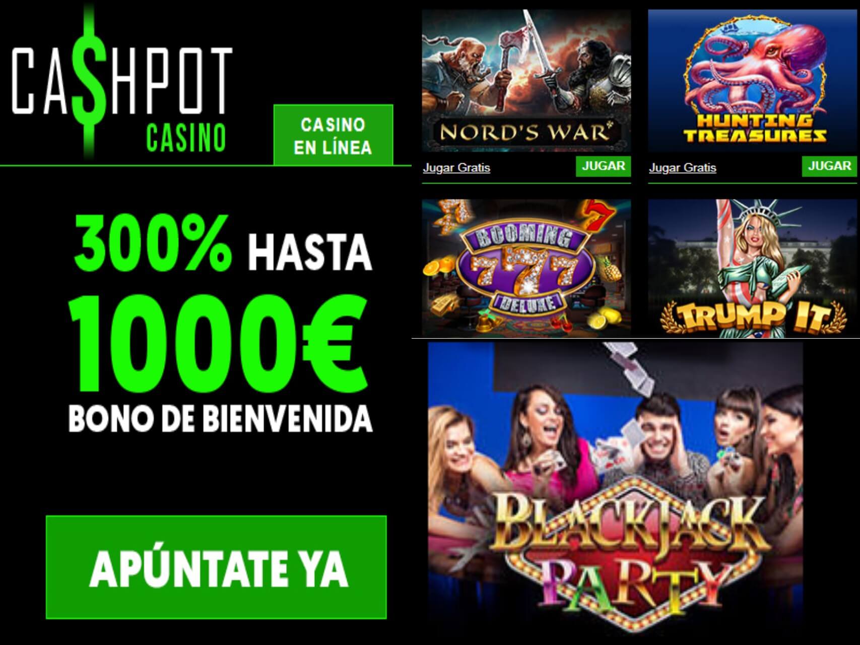 Obtenez 300% de bonus de bienvenue Casino Cashpot